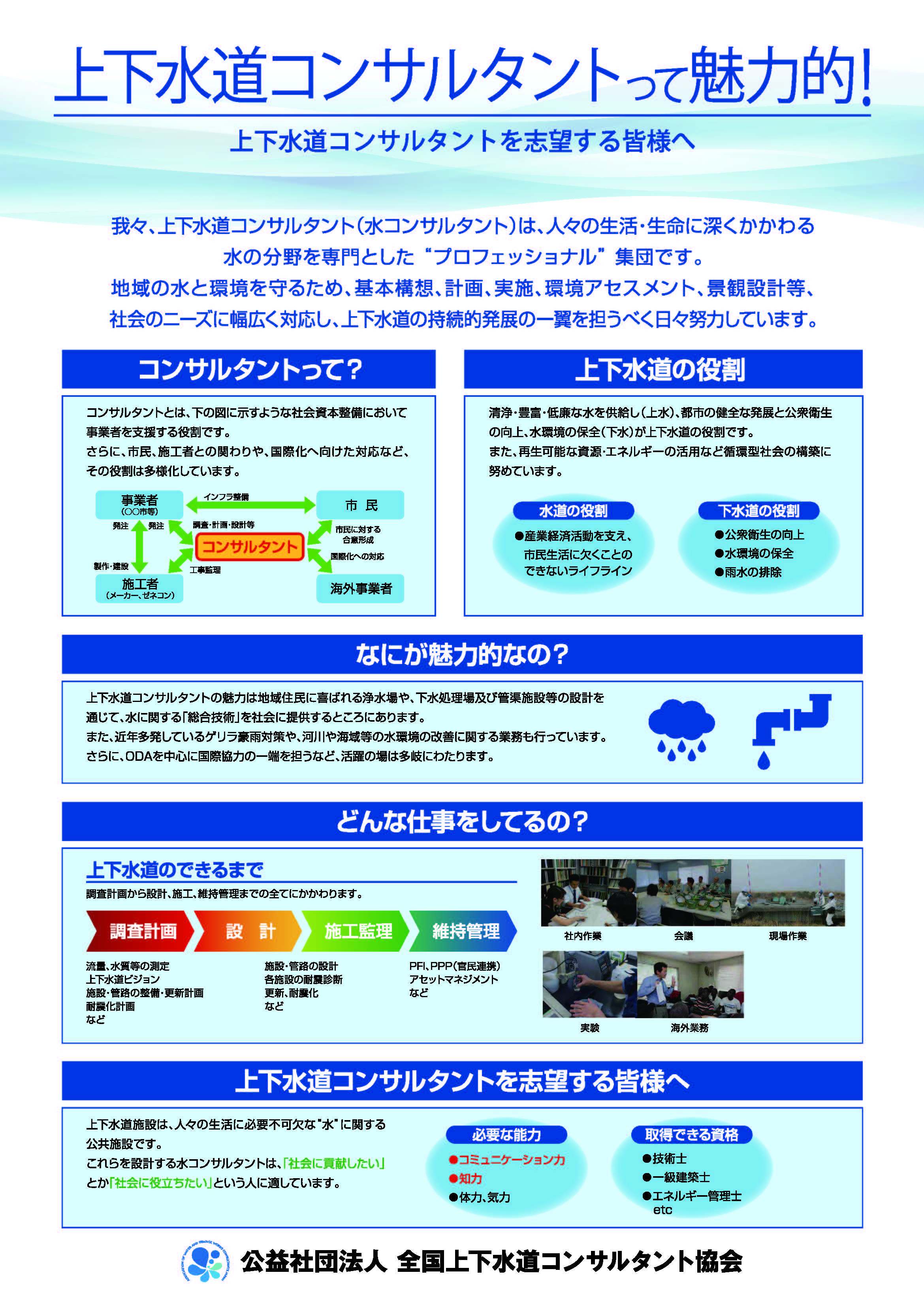 １．「上下水道コンサルタントって魅力的！」