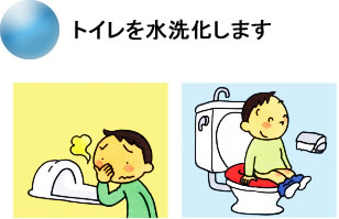 トイレを水洗化します